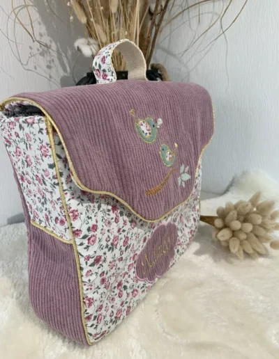 creatiphn couture cartable maternelle prenom motif broderie 1