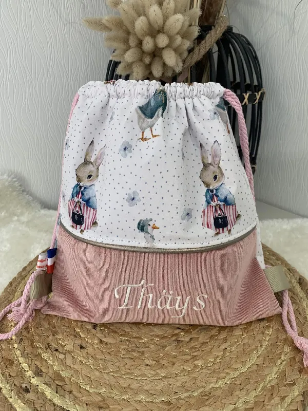 creatiphn couture sac ados cordelettes prenom bebe cadeau de naissance 4