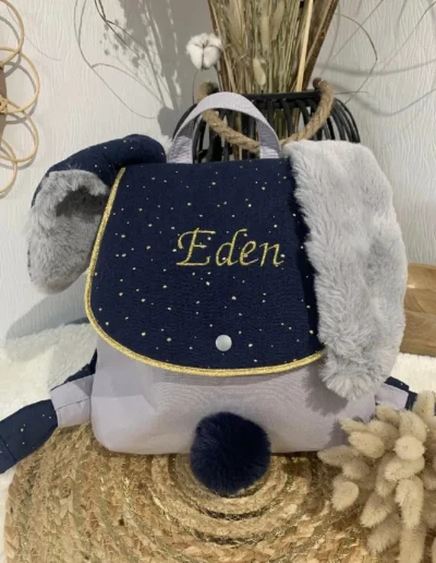 creatiphn couture sac oreilles de lapin enfant prenom brode 1