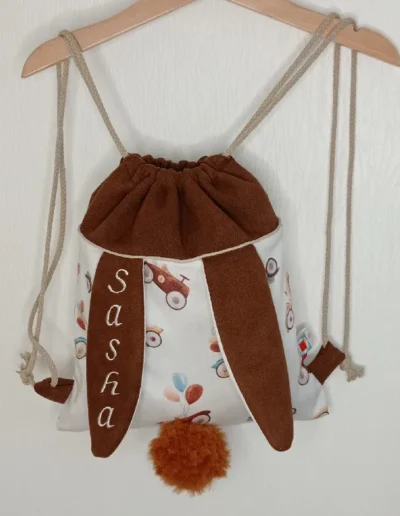 creatiphn couture sac oreilles de lapin enfant prenom brode 4
